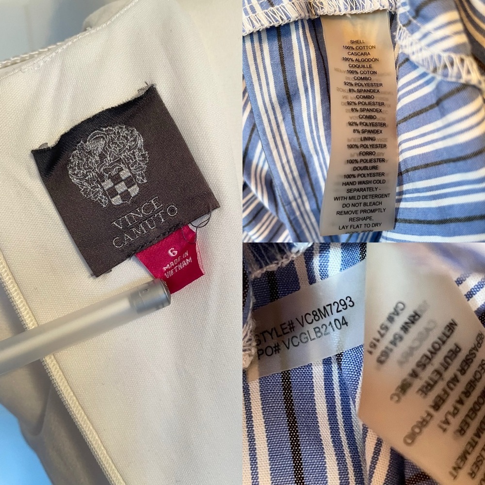 Vince Camuto Cream & Blue Striped Midi Dress - Picture 13 of 14